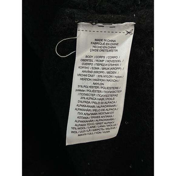 Ralph Lauren v-neck sequined alpaca wool blend sweater black NWT sz XL $195.00 - Picture 3 of 6